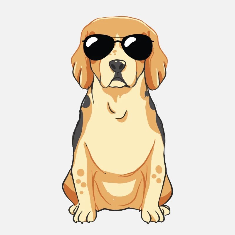 Chiot Beagle avec des lunettes de soleil