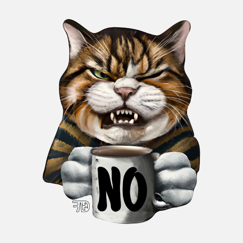 Cool realistic angry cat