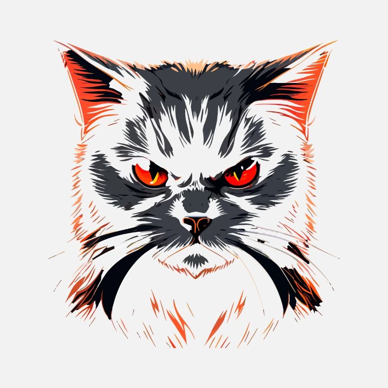 Black Cat With Red Evil Eyes