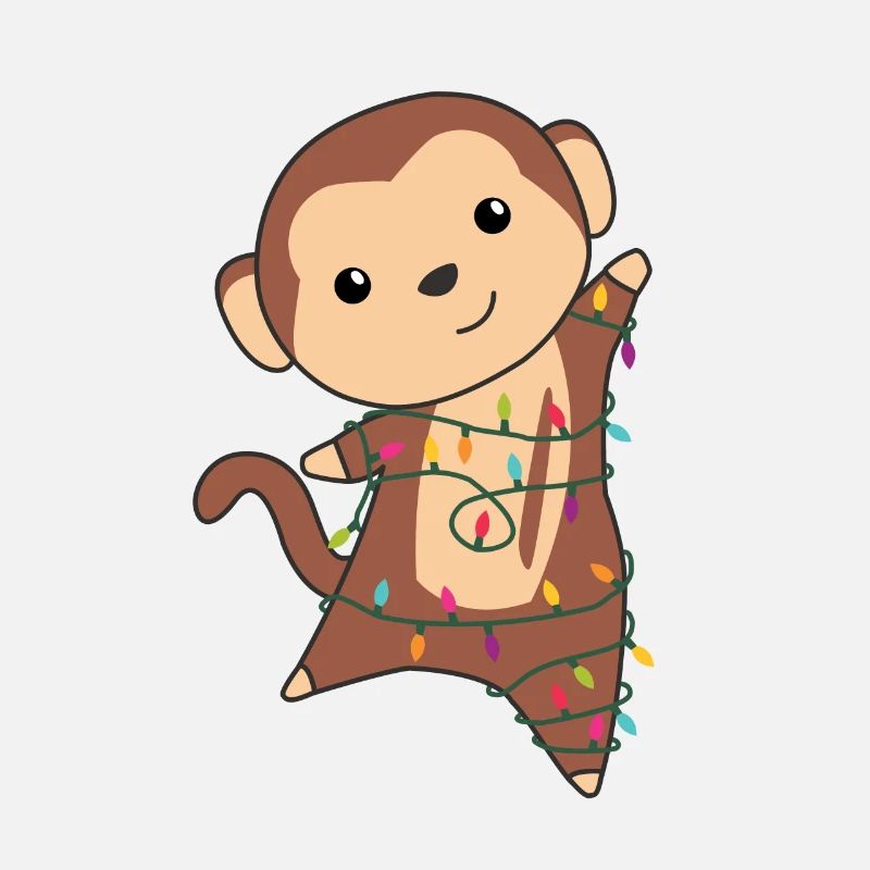 Monkey Christmas Snow Winter Animals Monkeys