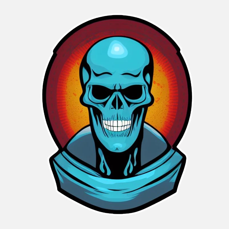 Blue monster skull