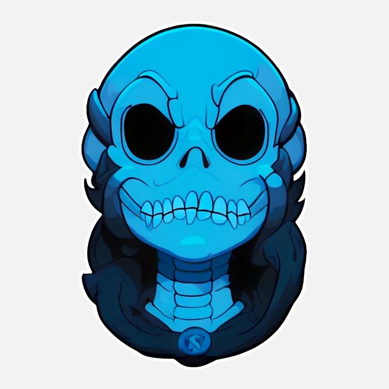 Blue monster skull
