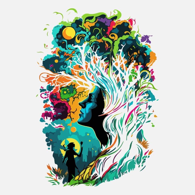 Frau des Waldes bunt