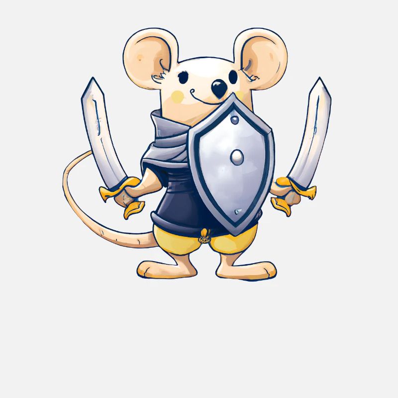 Cute Mouse Kawaii Sword Shield Knight