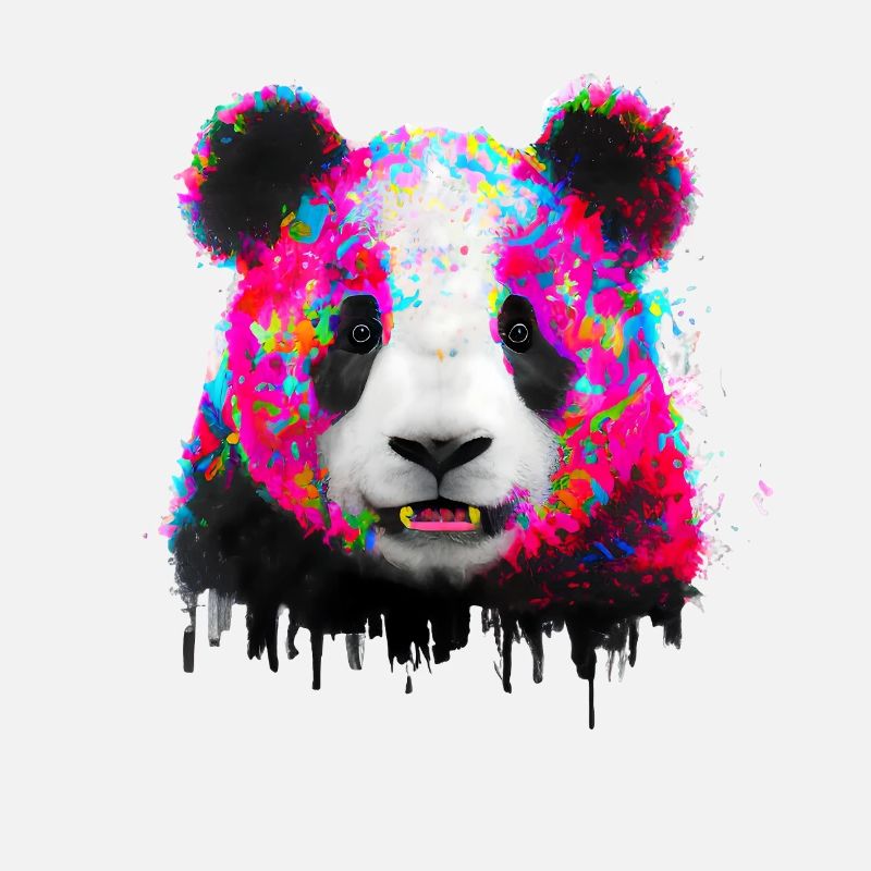 Farbexplosion Panda Bär
