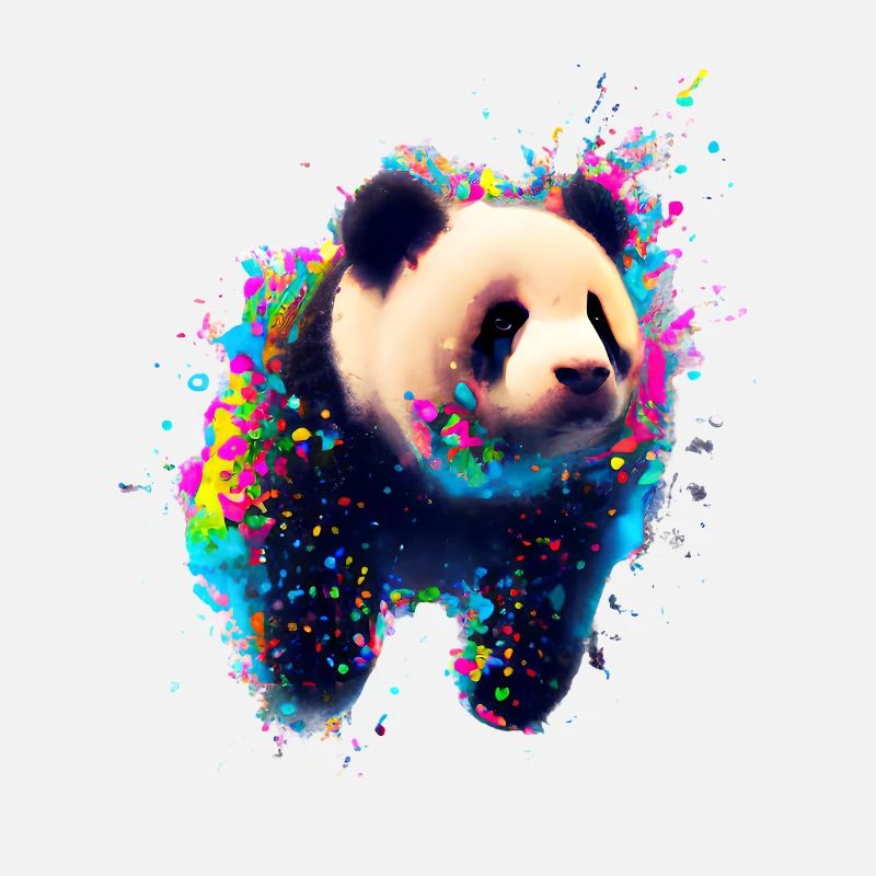 Farbexplosion Panda Bär
