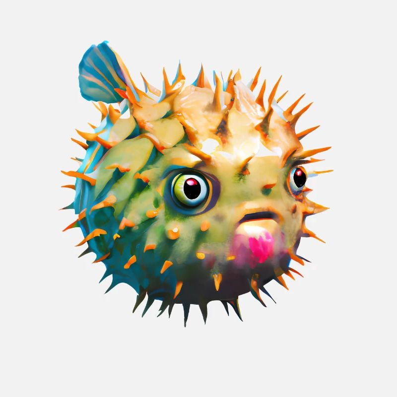 Inflated puffer fish