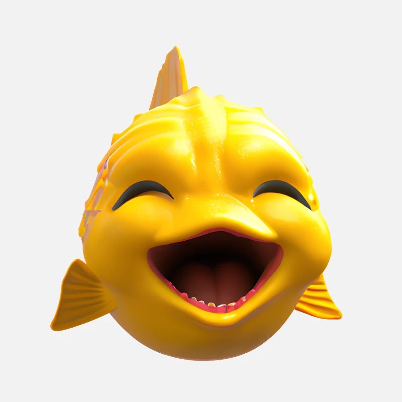 Laughing kawaii fish