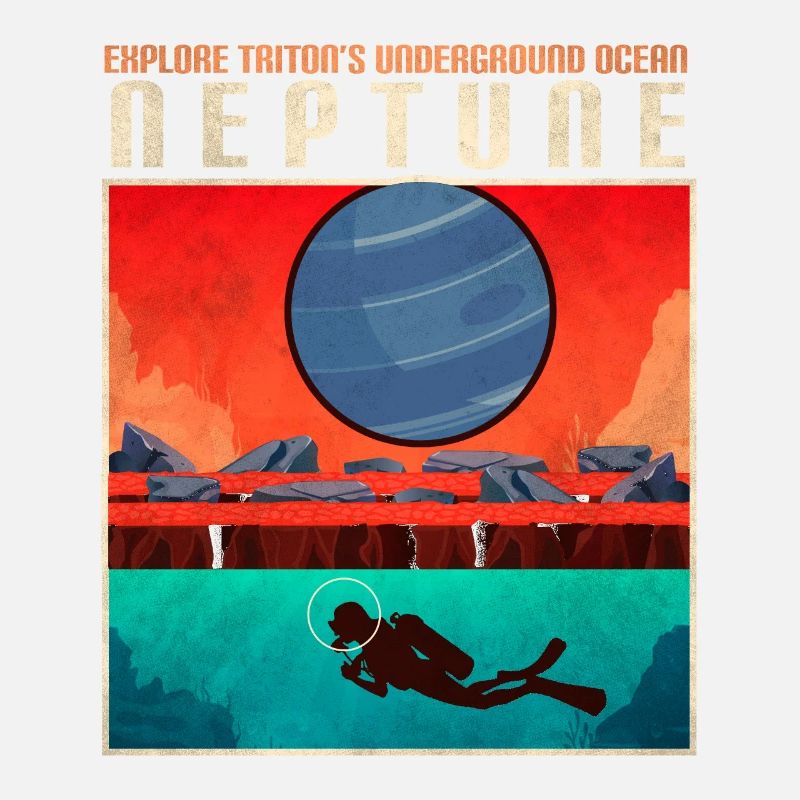 Triton Moon Neptune Planète Affiche