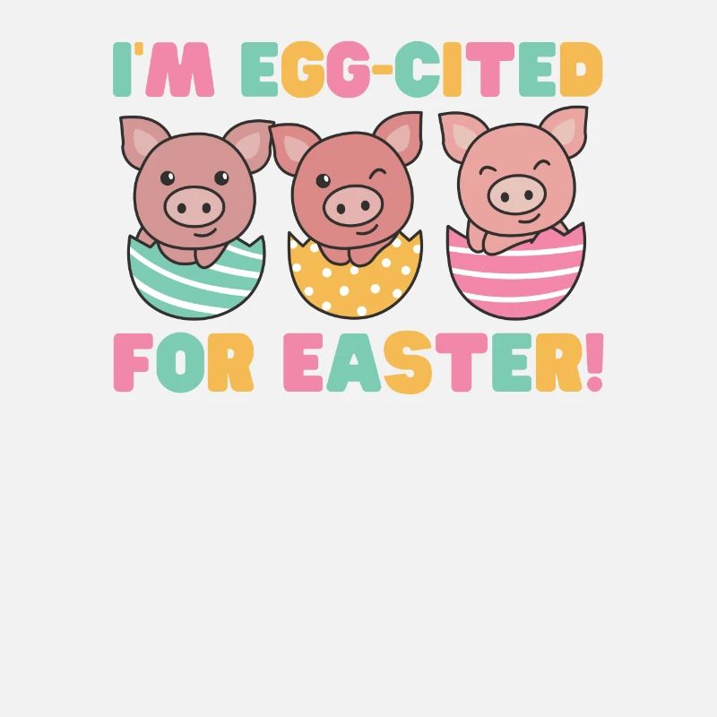 sweet pigs at Easter with Easter eggs pork