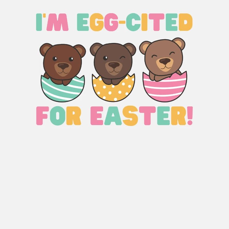 cute bears at Easter with Easter eggs bear