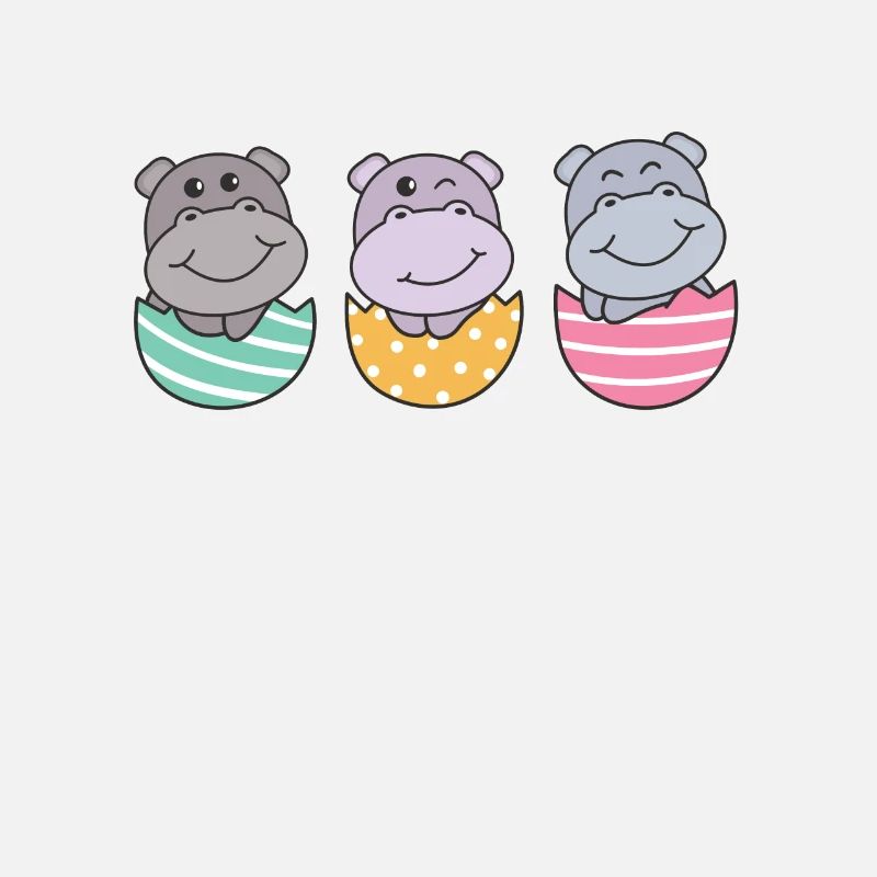 sweet hippos for Easter with Easter eggs hippo