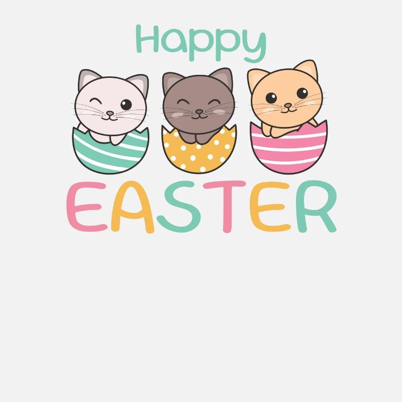 cute cats at Easter with Easter eggs cat