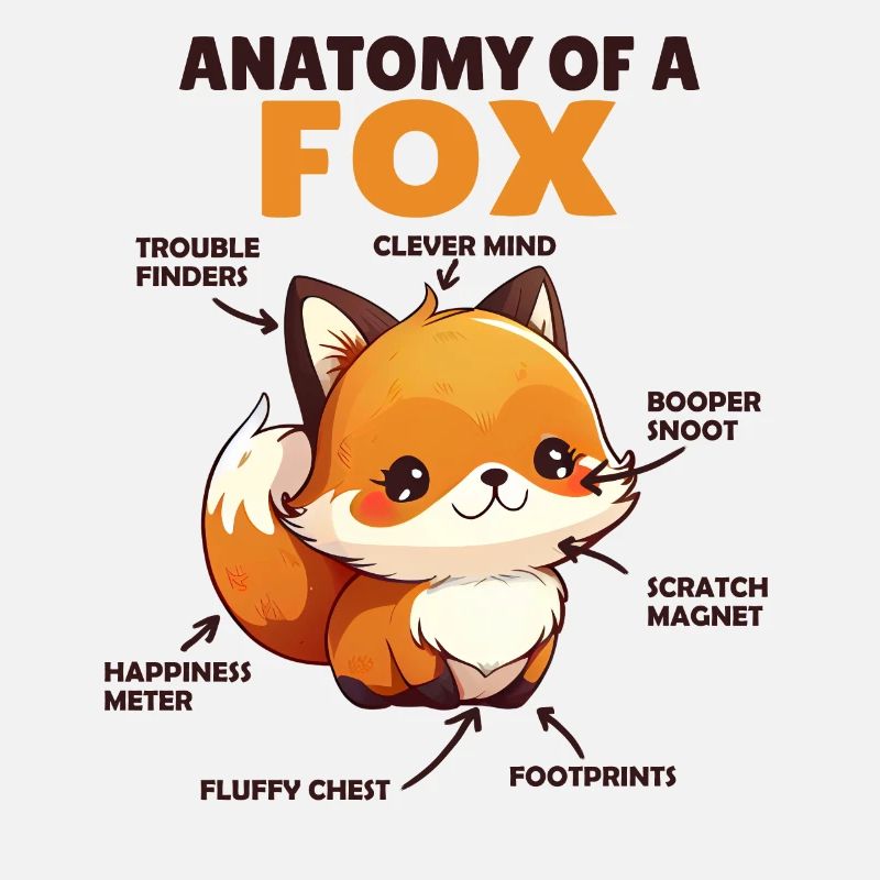 Explication du renard mignon Anatomie d’un renard