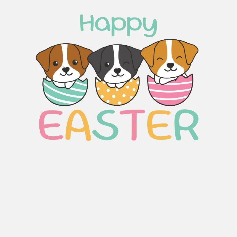 chiens mignons pour Pâques avec des œufs de Pâques Jack Russell