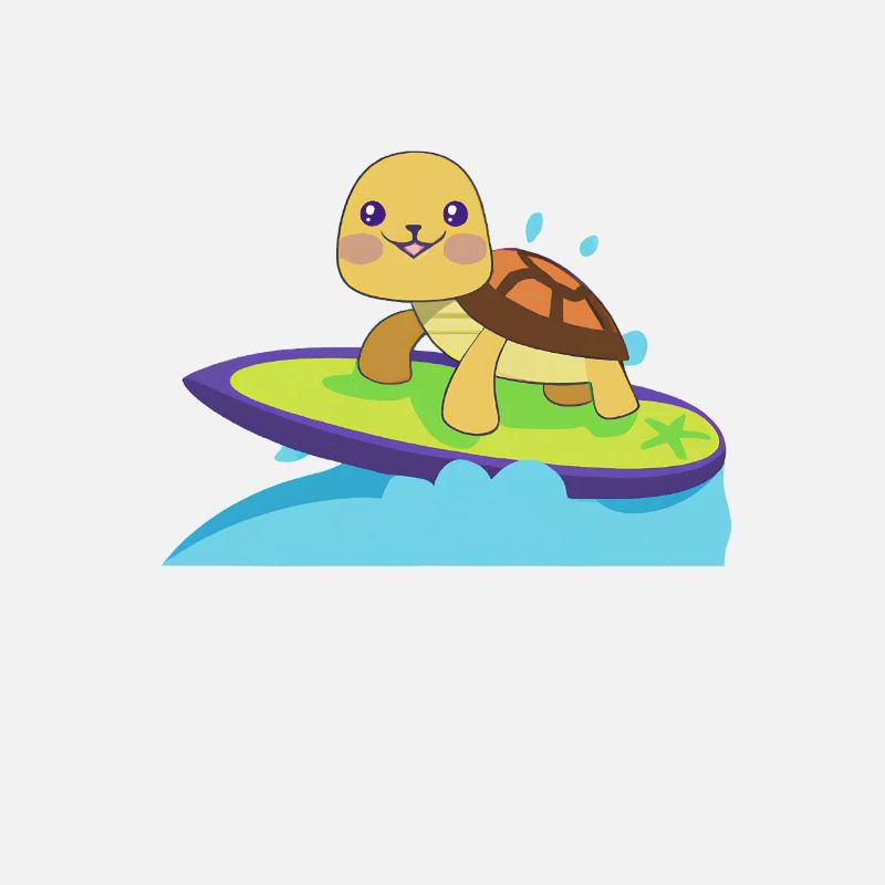 Turtle on surfboard