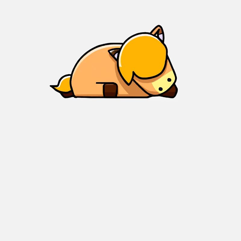 Mignon cheval poney dort