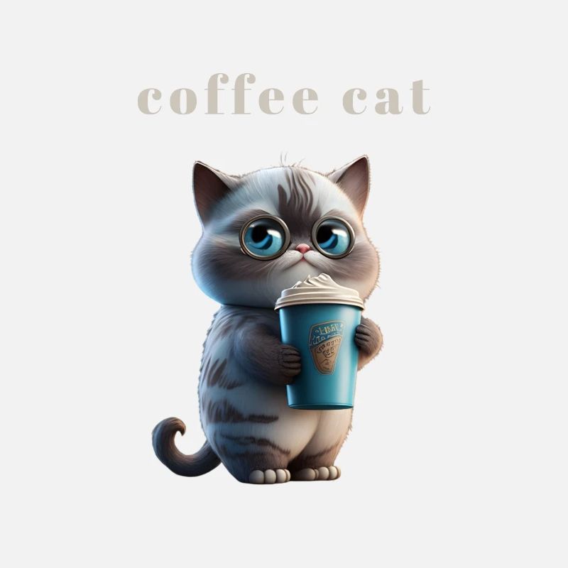 Café, chat, amateur de café, épicurien