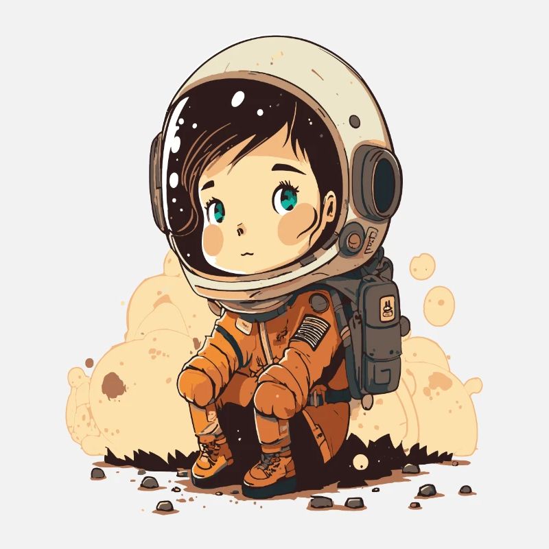 Cute and cute astronauts illustration