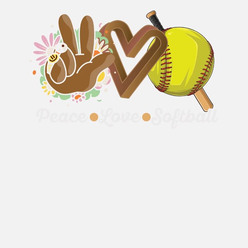 Mädchen Frieden Liebe Softball