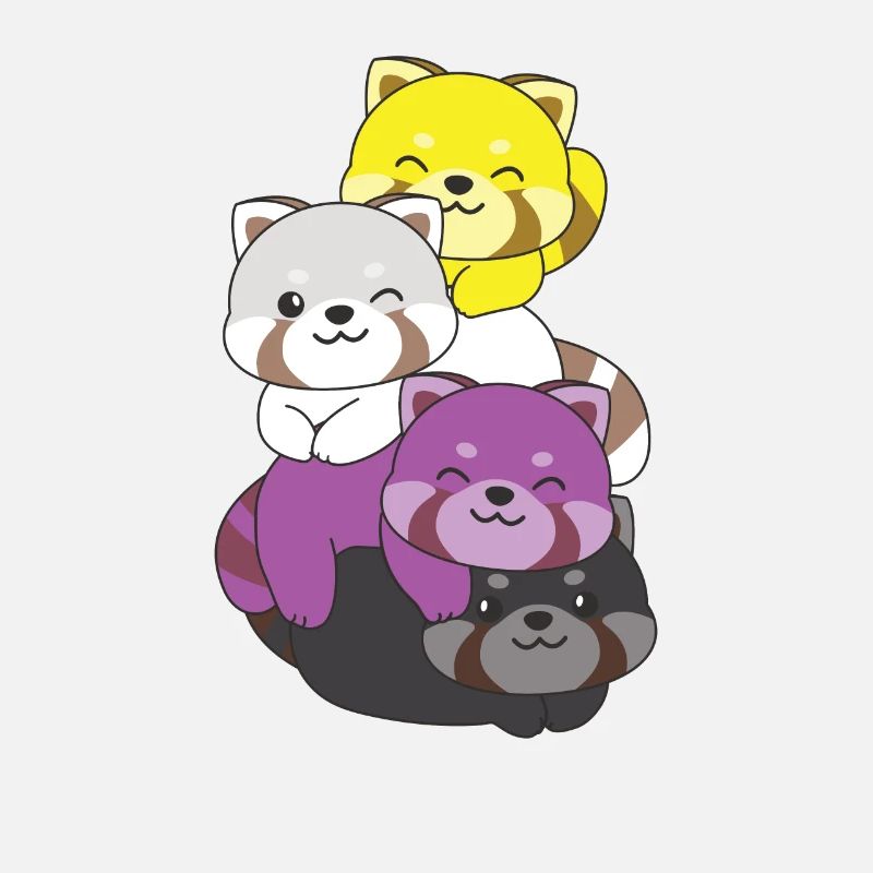 Nonbinary Flag Pride LGBTQ Cute Red Panda