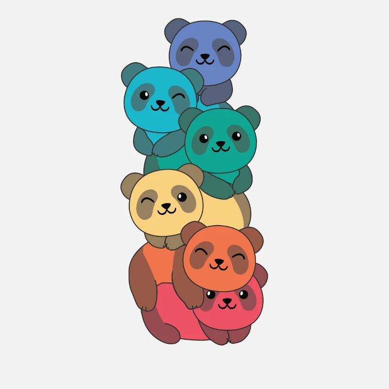 Drapeau arc-en-ciel Pride LGBTQ Mignon Panda Stack