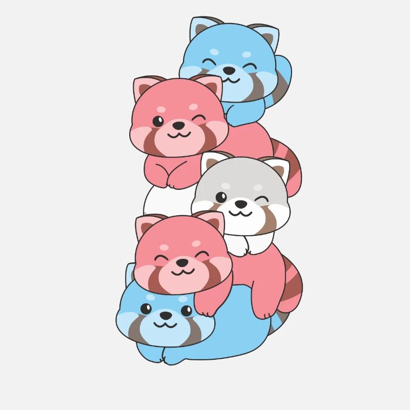 Transgender Flag Pride LGBTQ Cute Red Panda