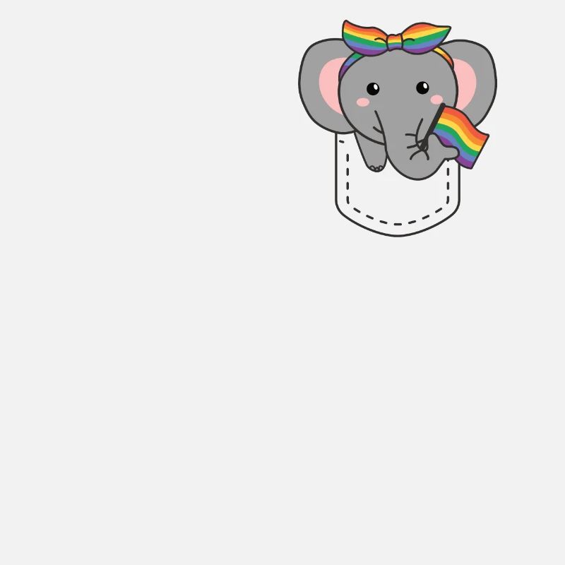 Rainbow Elephant Flag Pride LGBTQ Cute Elephant