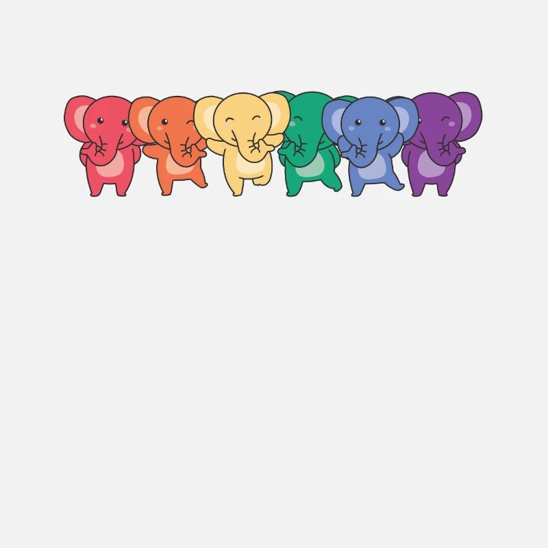 Rainbow Elephant Flag Pride LGBTQ Cute Elephant