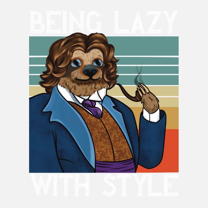 Faultier Spruch being lazy with style Retro Design