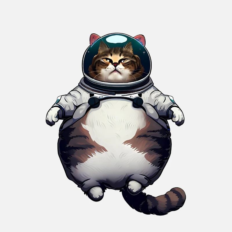 Gros chat astronaute