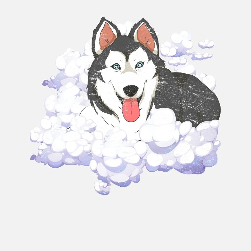 Pet Siberian Dog Gift Clouds Husky