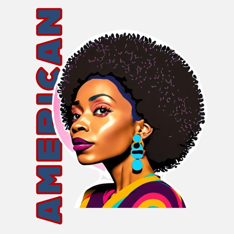 Femme noire avec lettrage américain