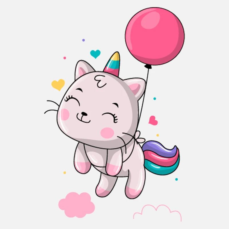unicorn floating with balloon