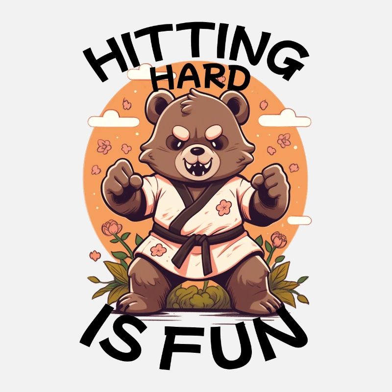 Hitting Hard Is Fun - Cute Karate Bear