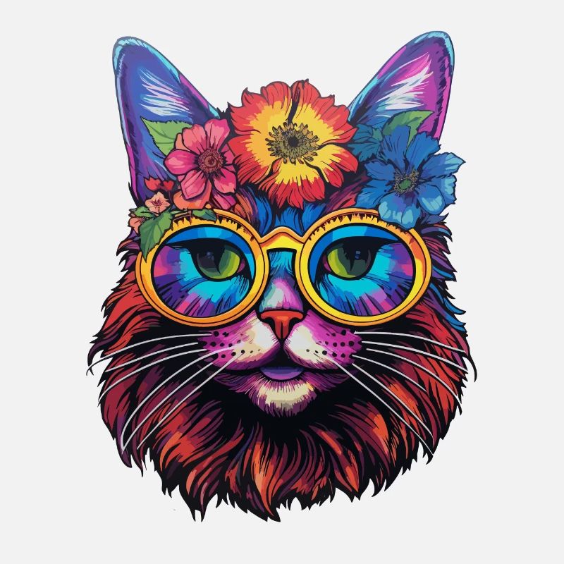 Cat Hippie 60s 70s