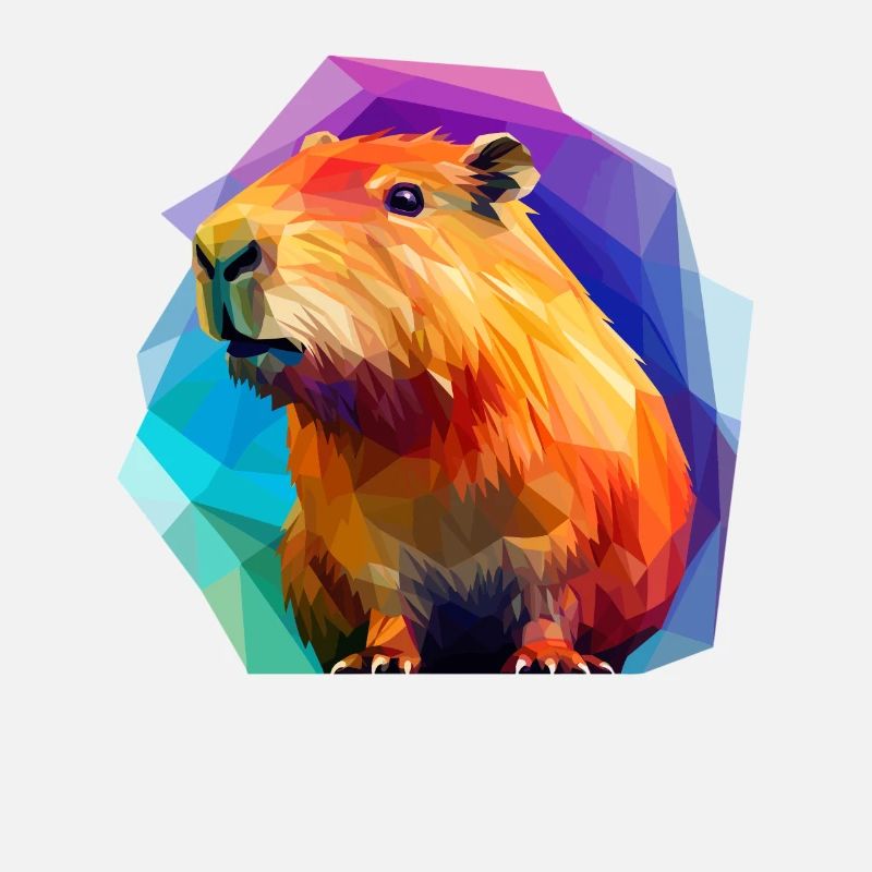 Capybara Low Polygon Design