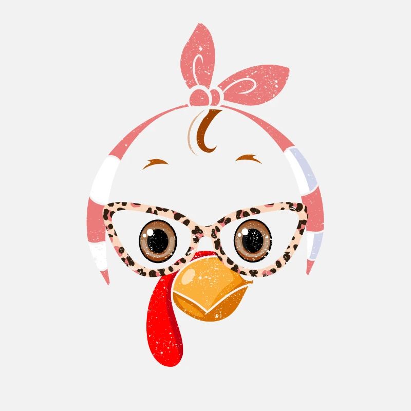 Turkey Face Leopard Print Glasses Thanksgiving
