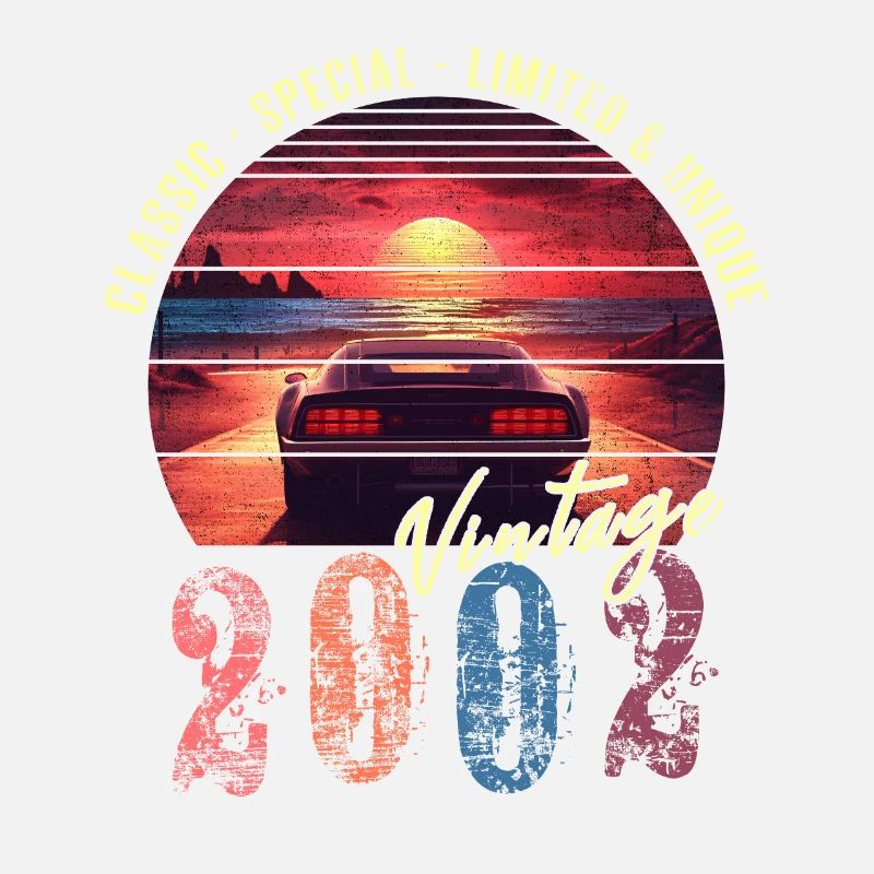 Millésime 2002 Anniversaire Synthwave Année de naissance 2002