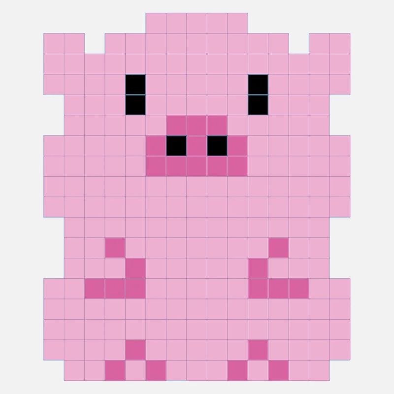 A pixelated piglet