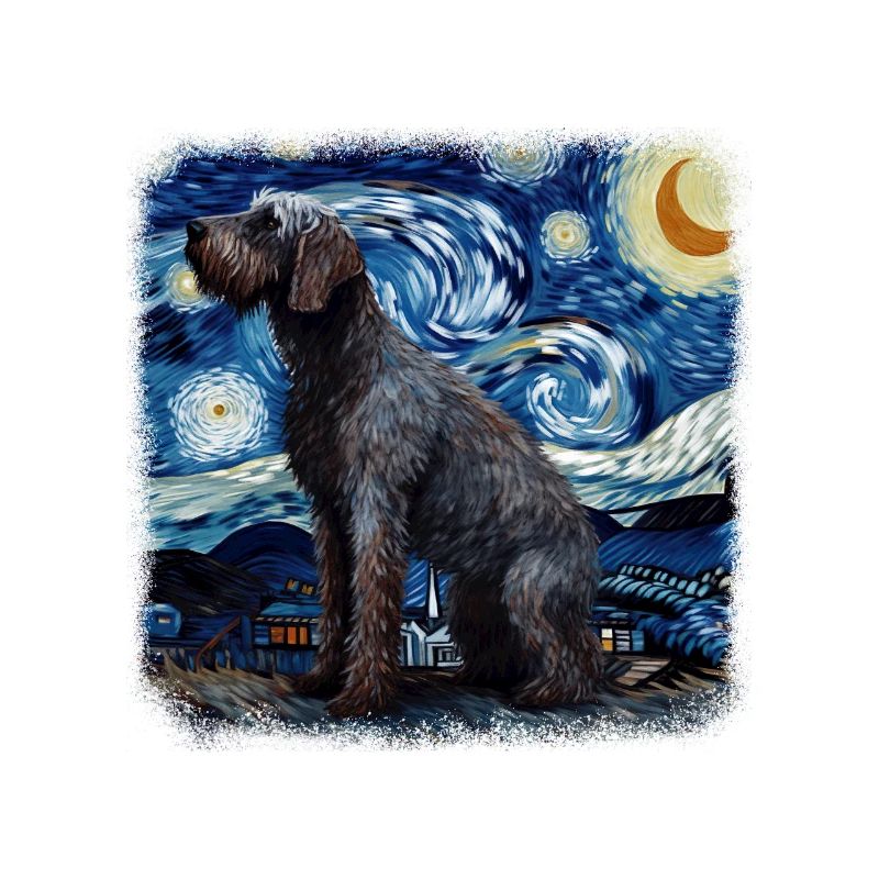 German Wirehaired Pointer Van gogh starry night