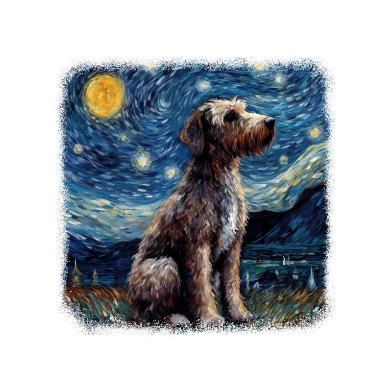 German Wirehaired Pointer Van gogh starry night