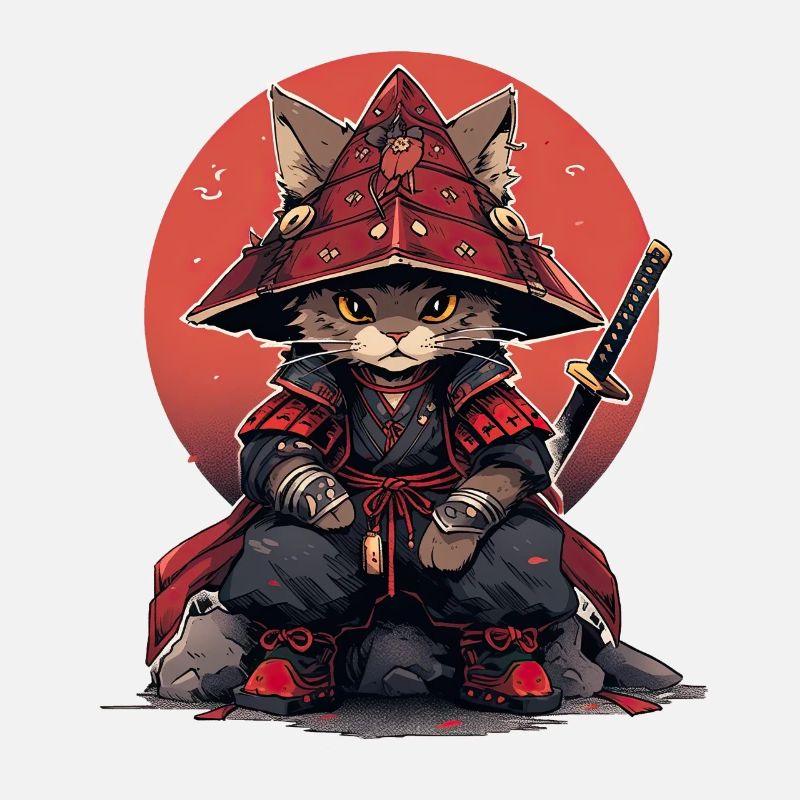 Asien Katze Japanischer Samurais Samurai