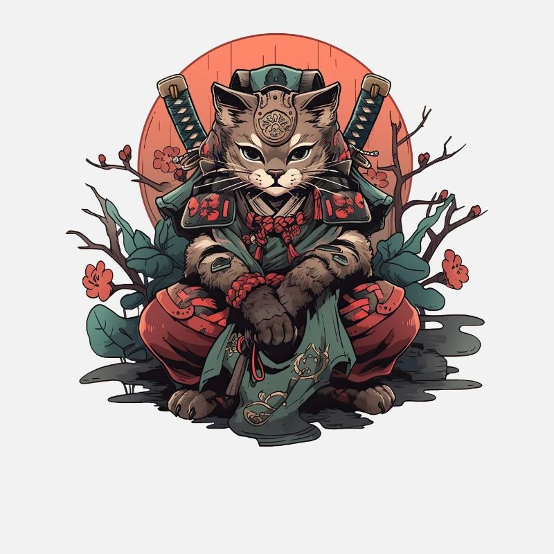 Asia Cat Japanese Samurai Samurai