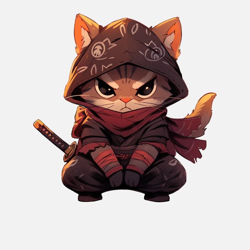 Asia Cat Japanese Samurai Samurai