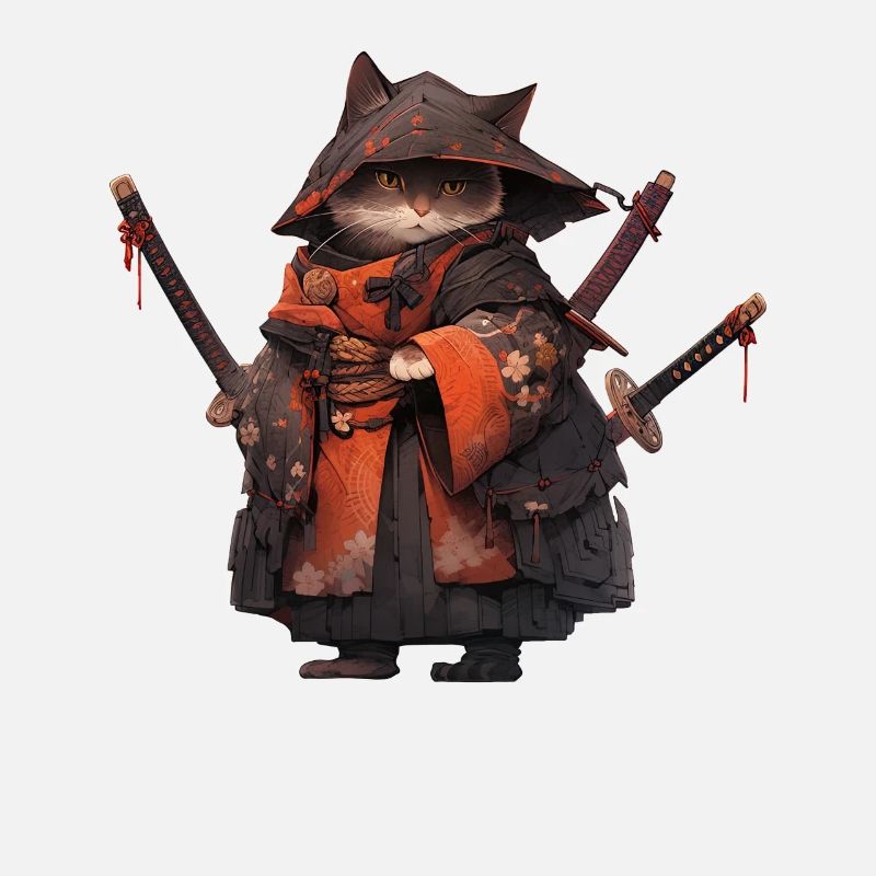 Asia Cat Japanese Samurai Samurai