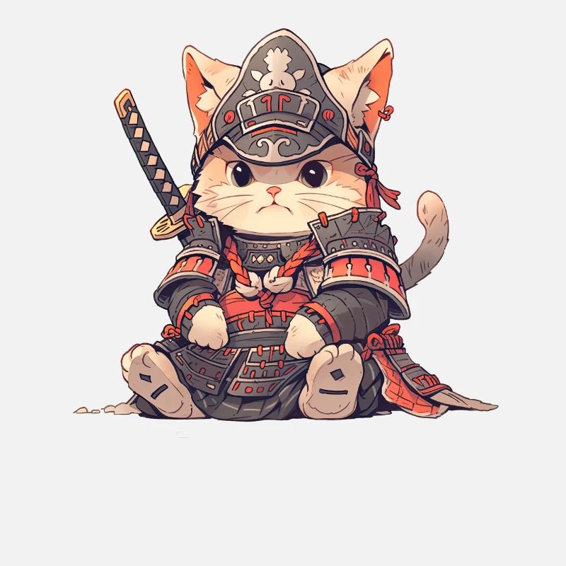 Asia Cat Japanese Samurai Samurai