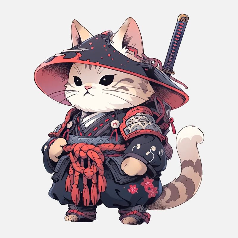 Asia Cat Japanese Samurai Samurai