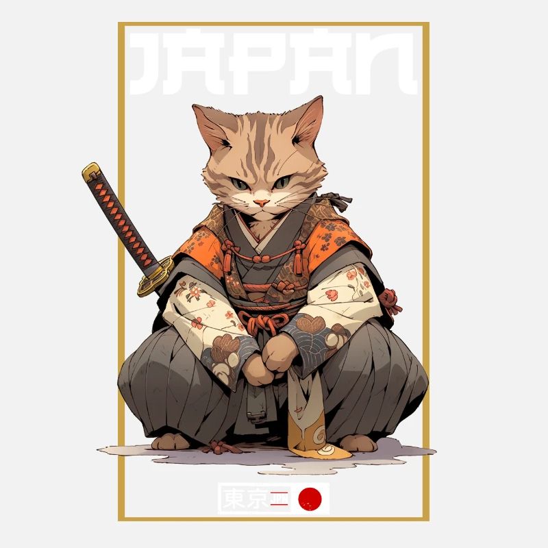 Asien Katze Japanischer Samurais Samurai