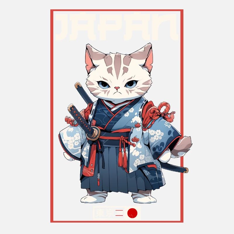 Asien Katze Japanischer Samurais Samurai